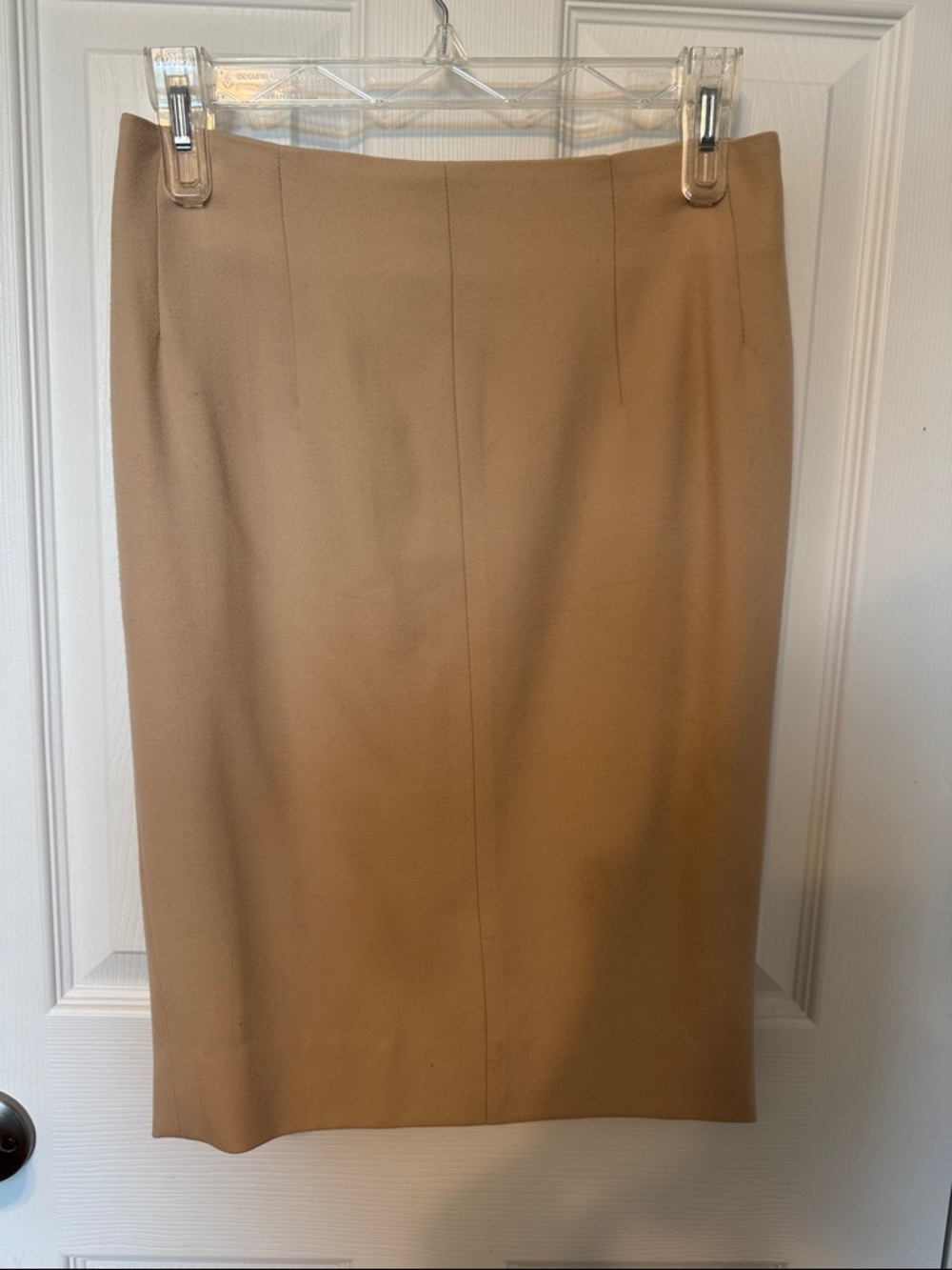 Christian Dior Boutique Tan Pencil Skirt Size 8 Classic Tailored Knee Length